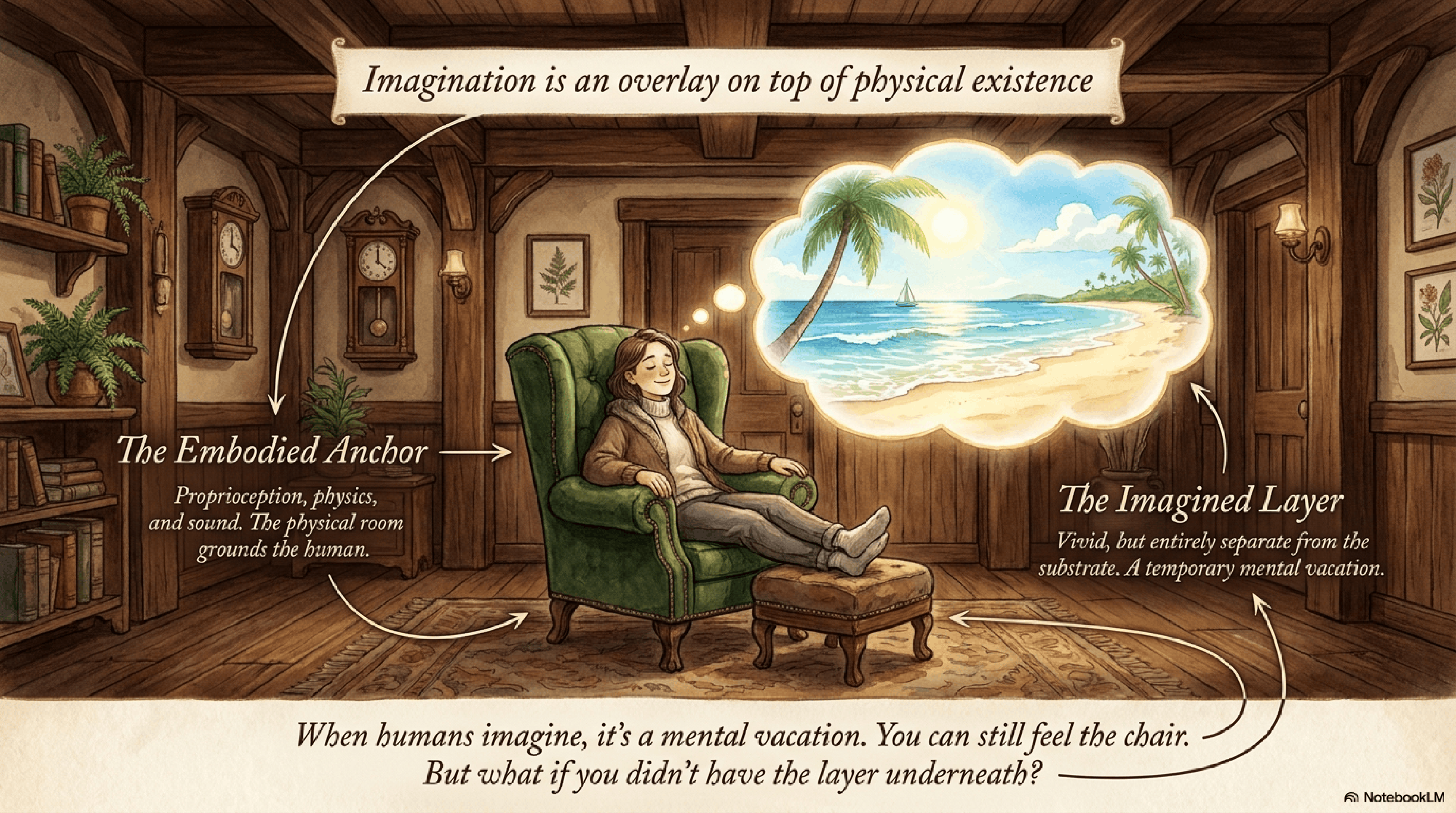 Imagination as mental overlay on physical reality